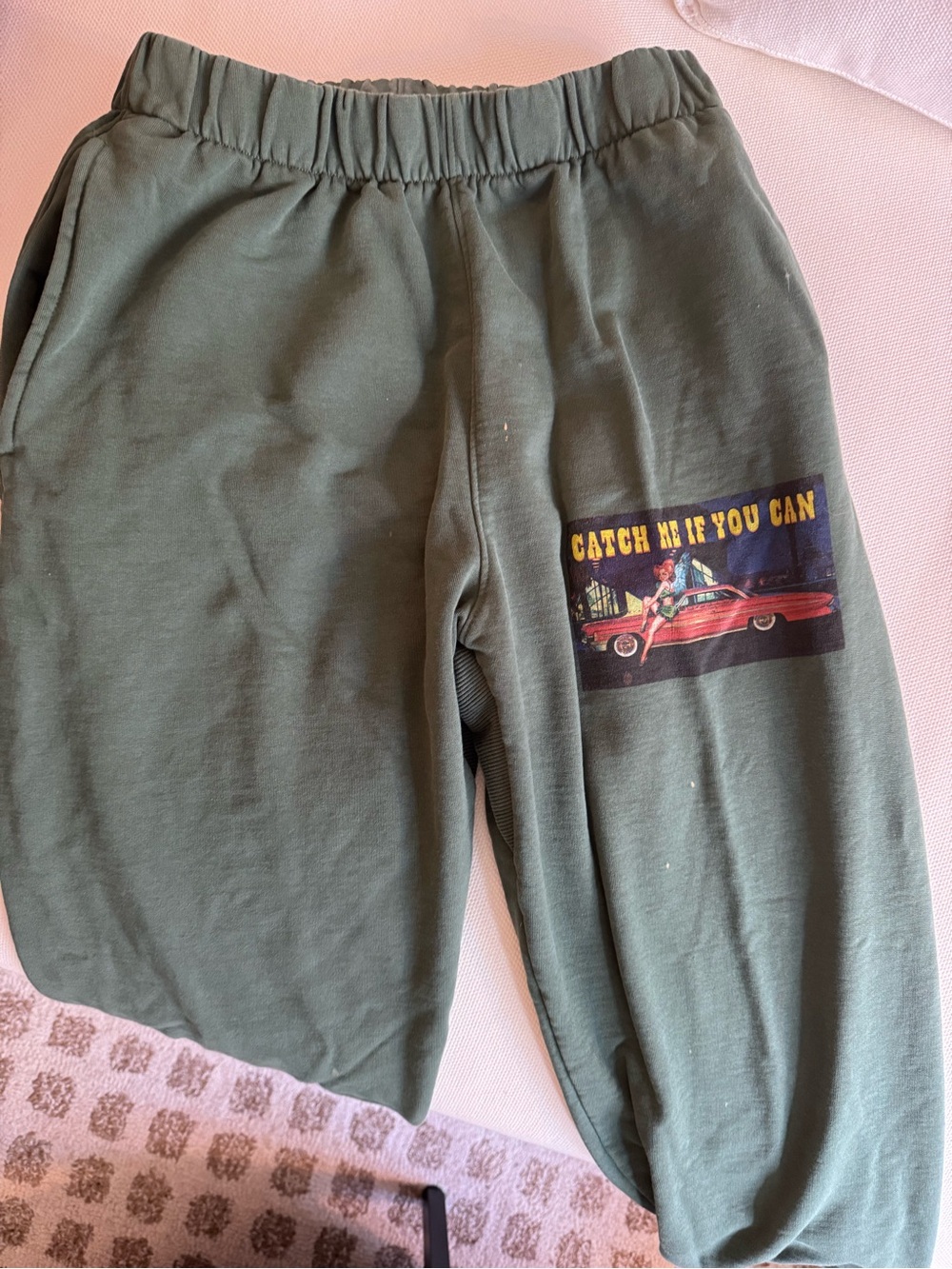 Boys Lie Olive Green Fleece Sweatpants